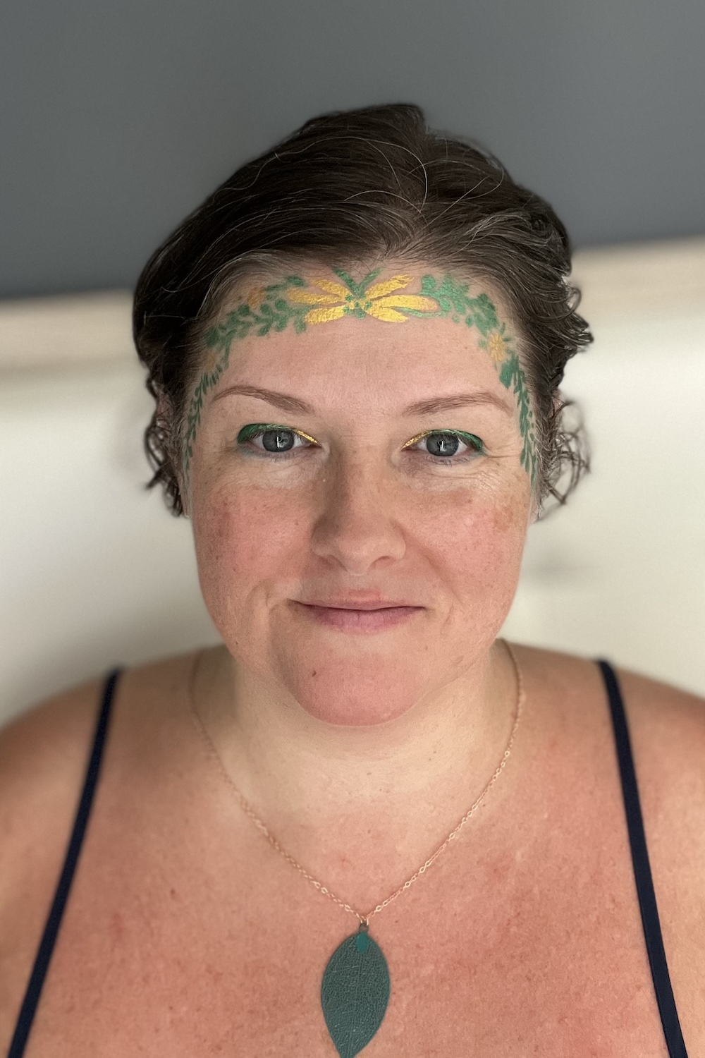 Shadowhunters green and gold rune makeup